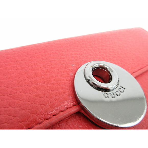 Gucci Double Hook Long Wallet Red Leather - Picture 8 of 13